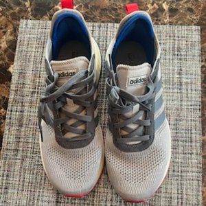 EUC Adidas Men's Cloudfoam Phosphere Gray w/ Blue and Red, 9